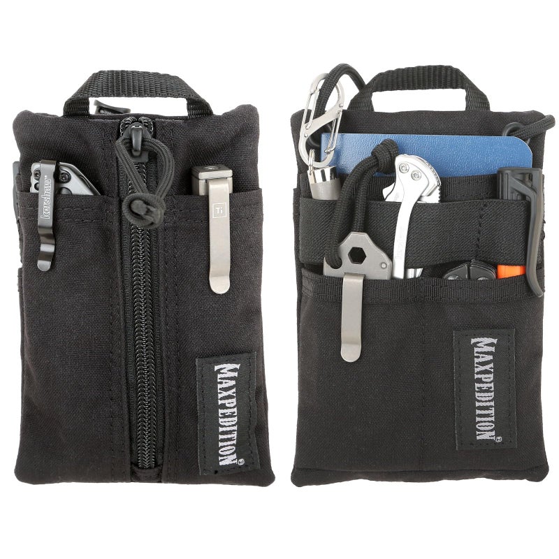MAXPEDITION Platy Pocket Organizer Durable EDC Tool Pouch for Men Neck Wallet with Paracord Lanyard Holds Flashlight Multitool Pen Notebook Black 4 x 6 - Image 2