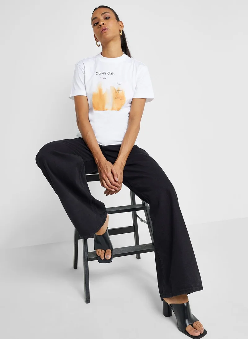 CALVIN KLEIN Crew Neck Graphic T-Shirt