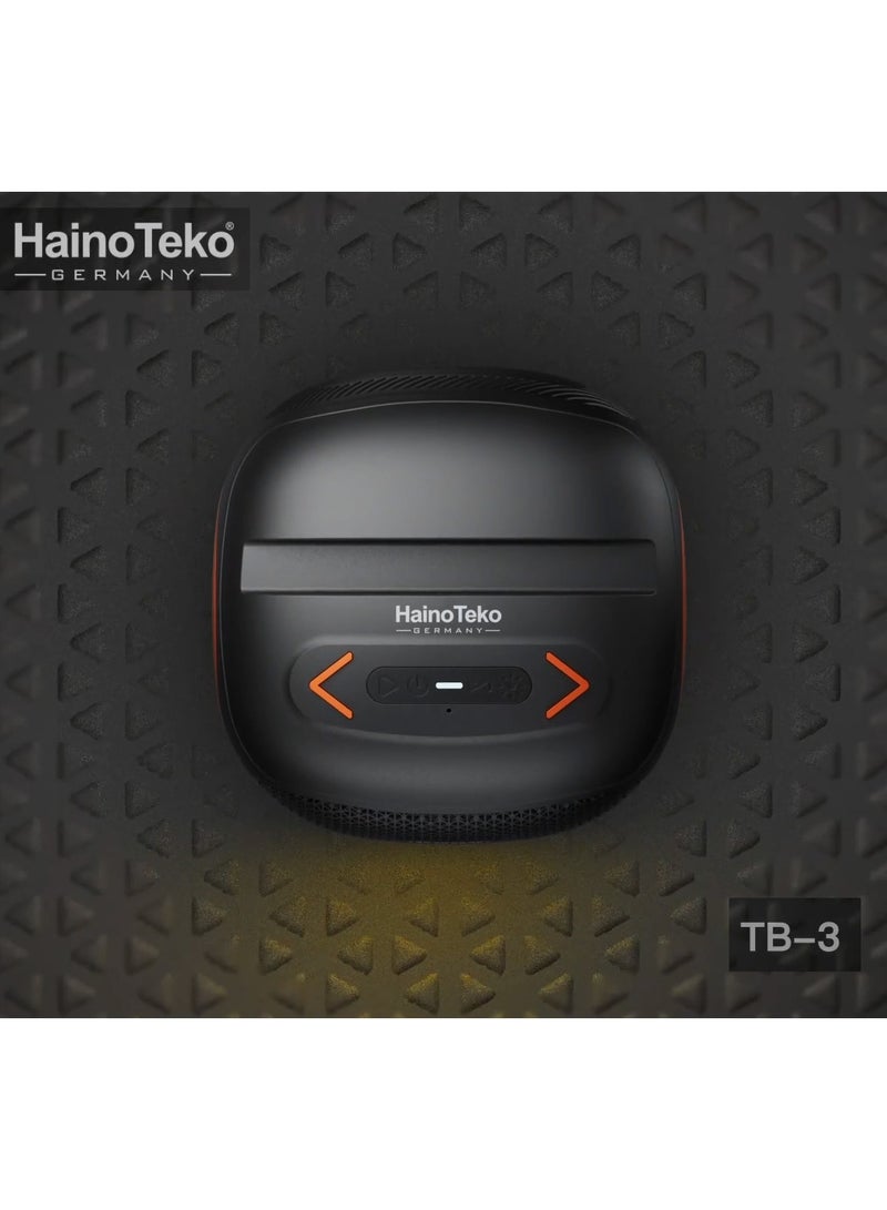 Haino Teko HainoTeko TB-3 Mini Wireless Portable Speaker with RGB Lighting 10W Output Power Multi Functional Button Control Black  - Image 5