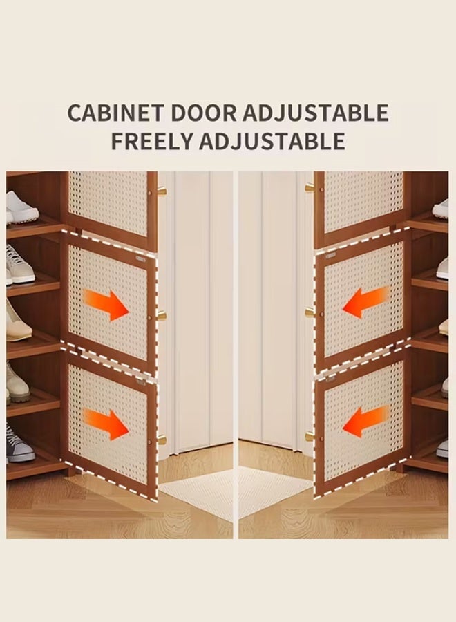 NKX Bamboo Shoe Storage Cabinet with Woven Drawer – Minimalist Organizer for Entryways & Dorm Rooms - Image 3