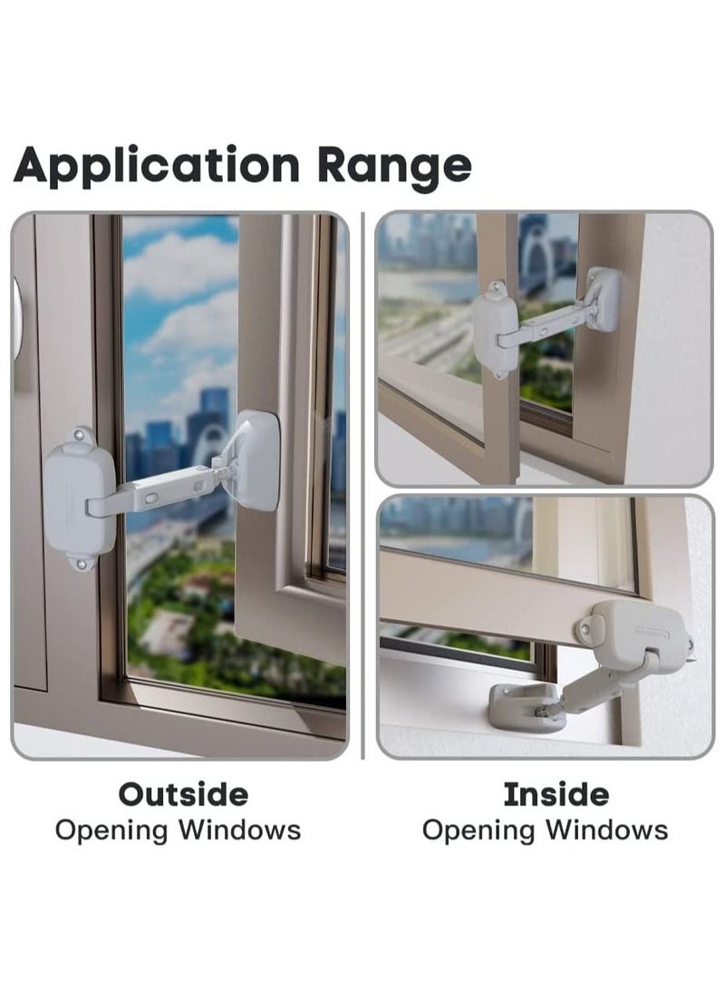 SYOSI 1 Pack Childproof Window Restrictor for Aluminum Wooden Metal Window Frames Baby Safety Window Lock Window Safety Locks for Toddlers Pets Easy to Install  - Image 4