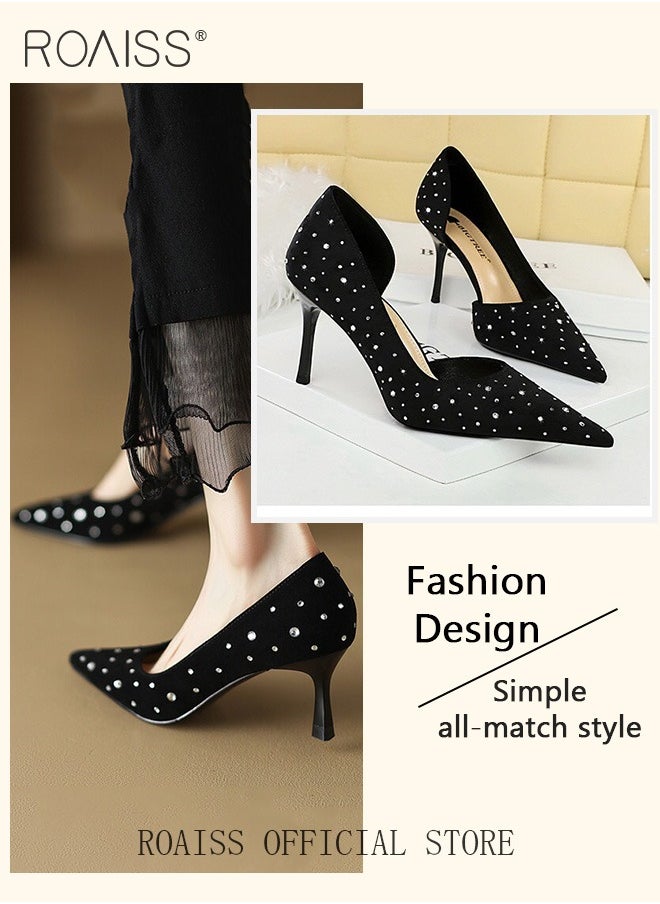 Women Pointed Toe Stiletto High Heels to Enhance Leg Lines Visually Slimming Luxurious Silk Satin Material with Side Hollow Design and Rhinestone Embellishments Perfect for Formal Events and Parties - pzsku/Z1FD3A58BFC40B25B2694Z/45/_/1732338803/aa96b747-c79a-4b64-9084-89529bc59d48