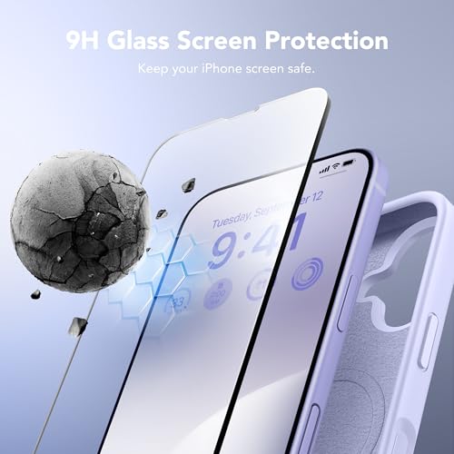 GONEZ Magnetic for iPhone 17 Case, [Compatible with MagSafe] Anti-Scratch Microfiber Lining & Screen Protector, Silicone Camera Control, Shockproof Slim Phone Cover 6.3 inch, Lilac - Image 4