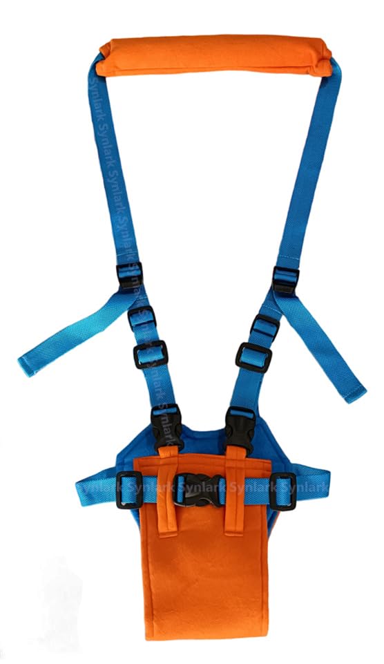 Synlark® Baby Walking Harness - Handheld Kids Walker Helper - Toddler Infant Walker Harness Assistant Belt - Child Learning Walk Support Assist Trainer Tool - for 7-24 Month Old (Orange) - Image 1