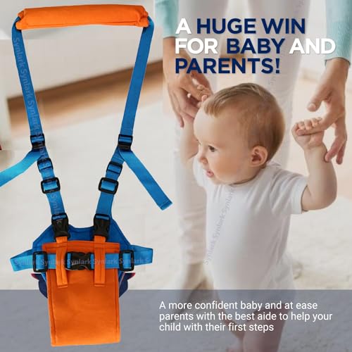 Synlark® Baby Walking Harness - Handheld Kids Walker Helper - Toddler Infant Walker Harness Assistant Belt - Child Learning Walk Support Assist Trainer Tool - for 7-24 Month Old (Orange) - Image 4