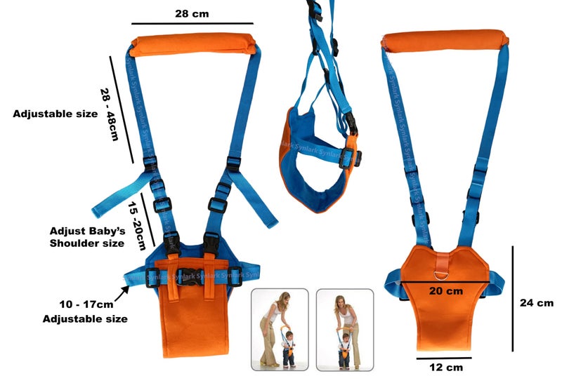 Synlark® Baby Walking Harness - Handheld Kids Walker Helper - Toddler Infant Walker Harness Assistant Belt - Child Learning Walk Support Assist Trainer Tool - for 7-24 Month Old (Orange) - Image 2