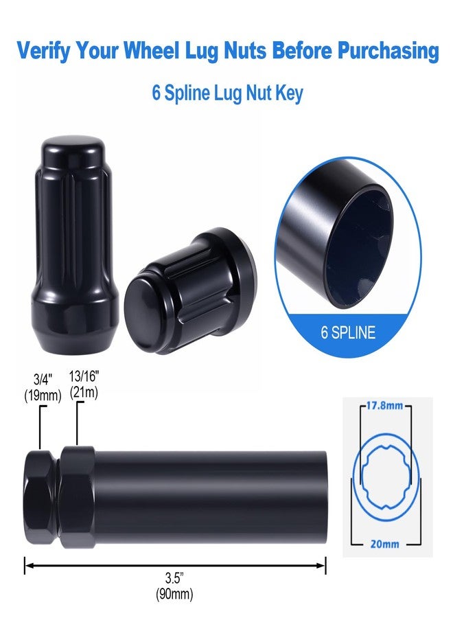 ChnewAuto 6 Spline Lug Nut Socket 6 Spline Lug Nut Key Wheel Lock Key Aftermarket Small 6 Point Spline Lug Nut Key Removal Tool for 19 mm (3/4 Inch) & 21 mm (13/16 Inch) Hex - Image 2