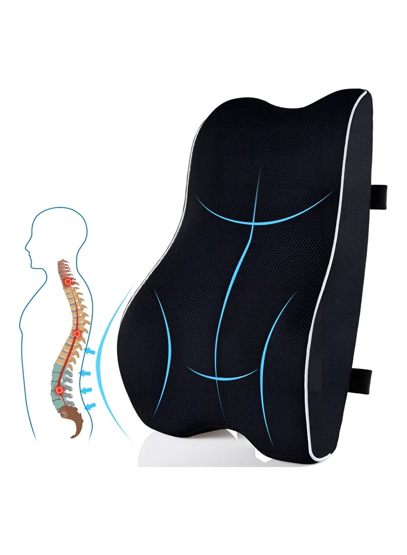 أريكسا وسادة دعم قطنية مريحة من AREXA، دعامة ظهر من إسفنج الذاكرة لمقعد السيارة وكرسي المكتب وكرسي الألعاب، ومسند ظهر مع غطاء لطيف على البشرة وحزامين قابلين للتعديل - Image 3