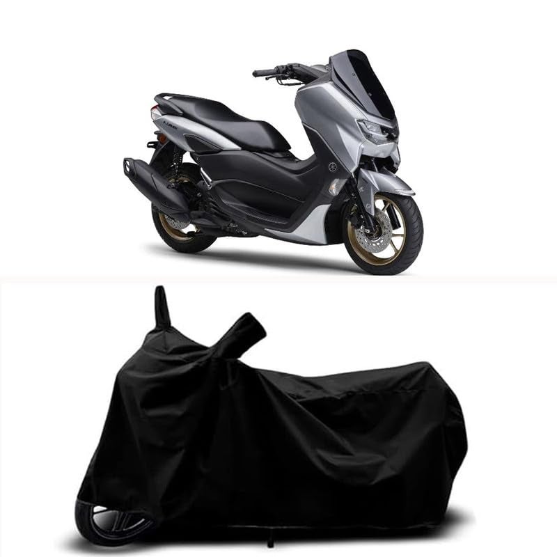 RABABLI غطاء جسم الدراجة متوافق مع ياماها إنماكس 155 بي إس 6 مع جميع المتغيرات مقاوم للخدوش، حزام مشبك - مقاوم للمطر، الأشعة فوق البنفسجية والغبار، مقاوم للرياح ودرع لجميع الأحوال الجوية (لون أسود) - Image 1
