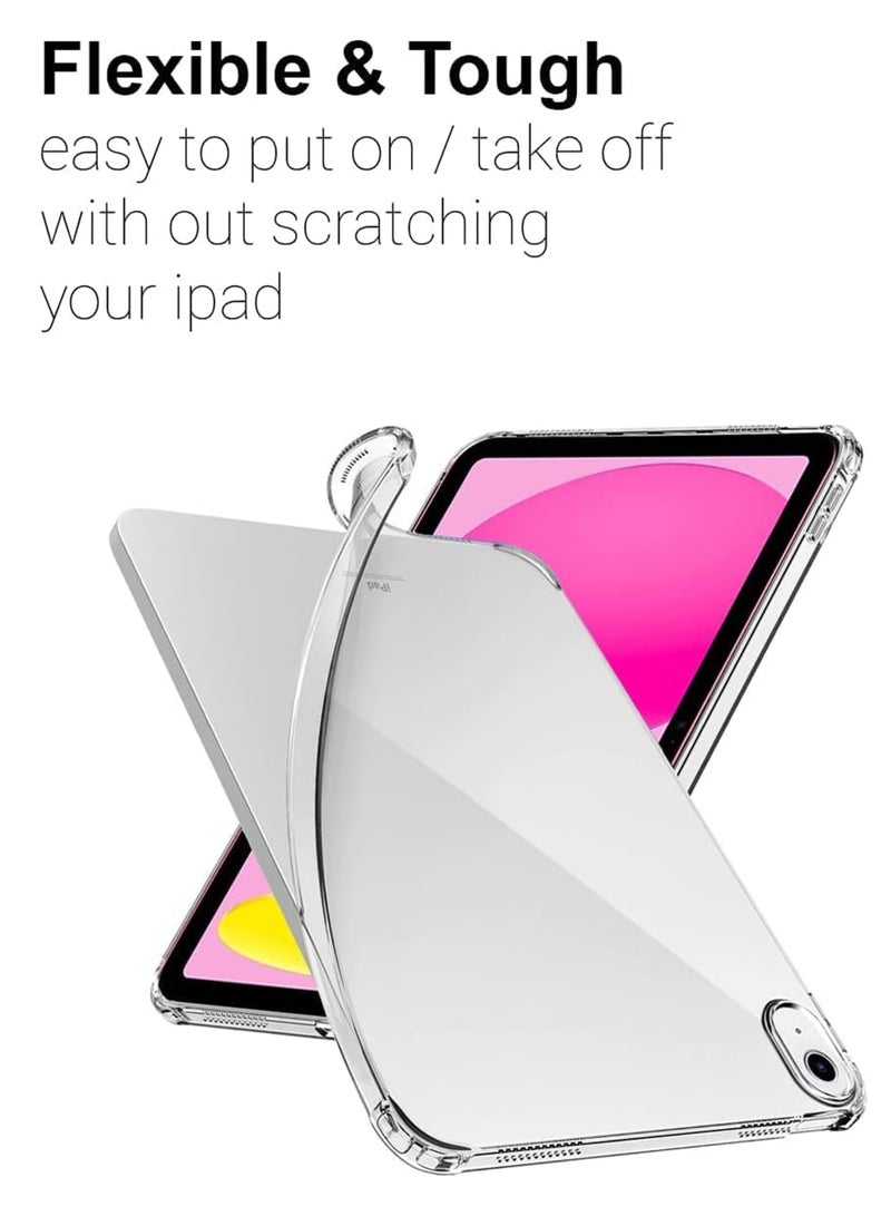 ولديك جراب شفاف لجهاز Apple iPad 2025 A16 مقاس 11 بوصة | جراب نحيف مرن من مادة TPU وممتص للصدمات من المطاط الناعم والسيليكون مناسب لجهاز Apple iPad 2025 A16 مقاس 11 بوصة - Image 2