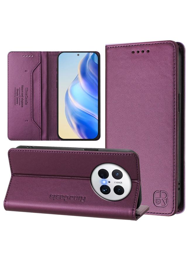 S-TOP Case For Huawei Mate 70 Pro RC01 Dual-Folded Magnetic Suction RFID Leather Phone Case - Image 1