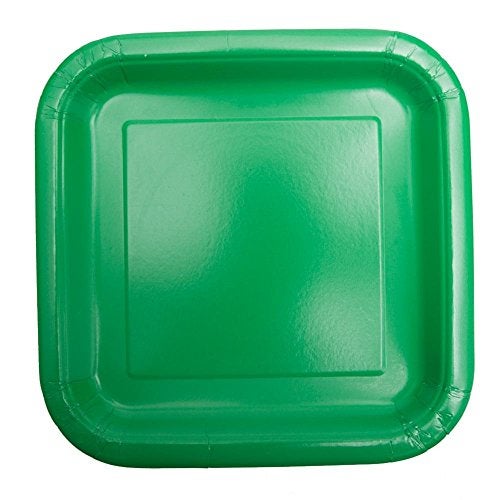 Unique Party Emerald Green Solid Square Paper Dinner Plates - 9" (14 Ct) - Elegant & Durable Plates for Parties, Weddings & Events - Image 2