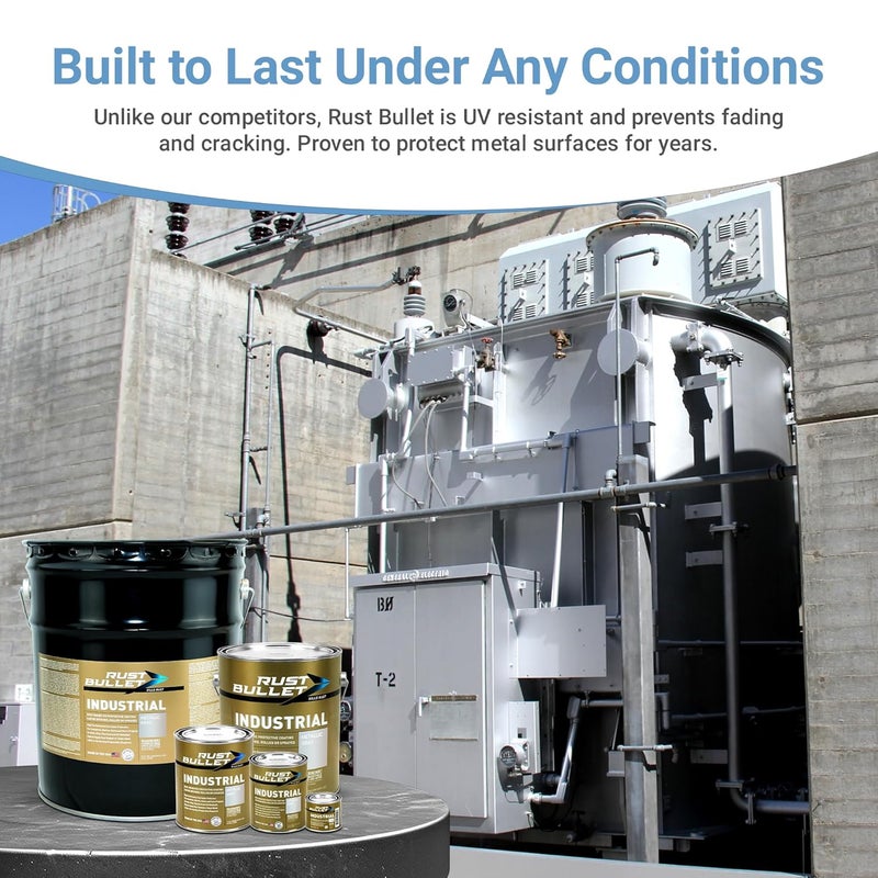 RUST BULLET Industrial - Metallic Gray - 1/4 Pint - Rust Preventative Coating for Industrial, Marine, Home and Farm Projects, Chip and UV Resistant, Durable Finish - Image 4