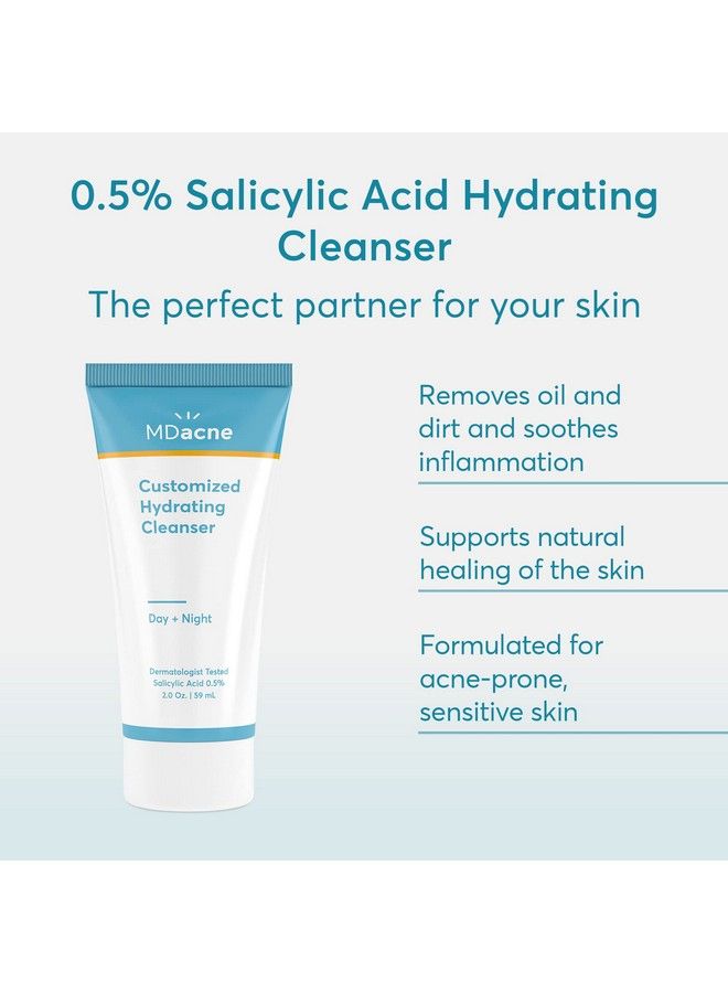 MDacne Hydrating Facial Cleanser With Micronized Salicylic Acid 0.5% Acne Treatment With Plantbased Ingredients To Remove Dirt & Oil Protect Skin & Unclog Pores Soothes Redness & Inflammation - Image 3