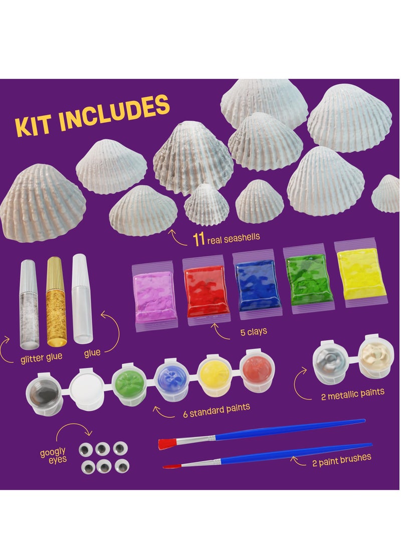 Mordely Kids Sea Shell Painting Kit - Arts & Crafts Gifts for Boys and Girls - Easter Craft Activities Kits - Creative Art Activity Gift Toys for Age 6, 7, 8, 9, 10, 11 & 12 Year Old 8-12 - Image 4