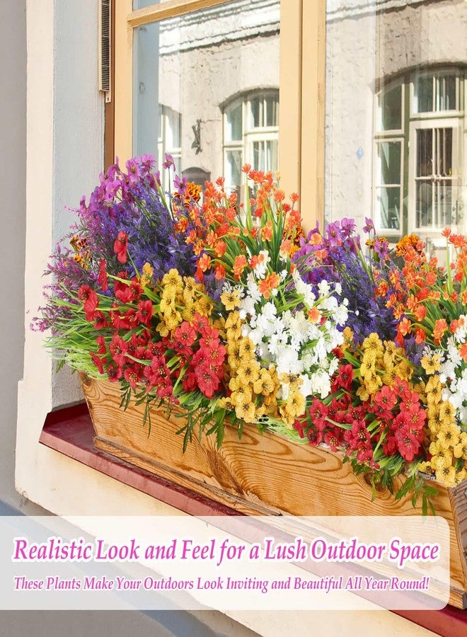 Dexpinzo 18 Bundles Artificial Flowers for Outdoor, UV Resistant Fake Flowers with Plastic Faux Shrubs Plants for Outside Spring Summer Garden Patio Porch Window Box Planters Hanging Basket Home Decorations - Image 5