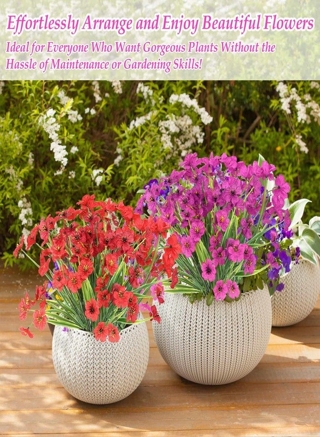 Dexpinzo 18 Bundles Artificial Flowers for Outdoor, UV Resistant Fake Flowers with Plastic Faux Shrubs Plants for Outside Spring Summer Garden Patio Porch Window Box Planters Hanging Basket Home Decorations - Image 4