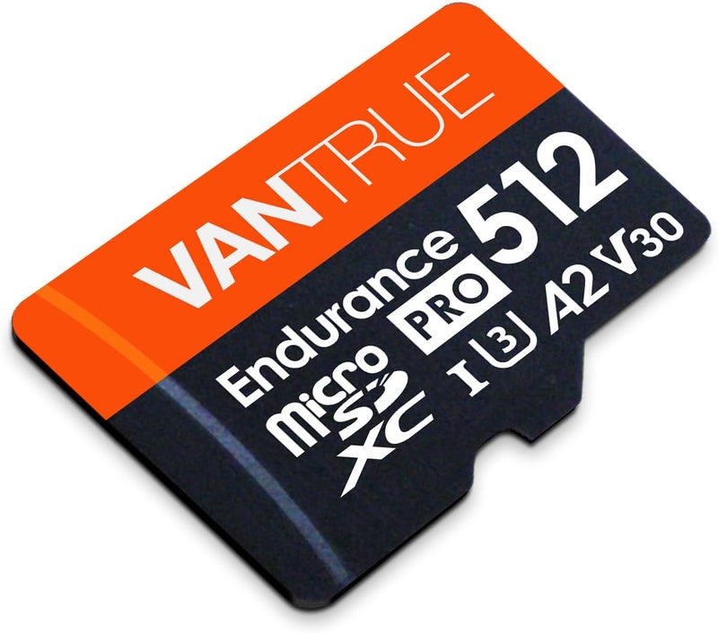 Vantrue 512GB microSDXC UHS-I U3 4K UHD Video High Speed Transfer Monitoring SD Card with Adapter for Dash Cams, Body Cams, Action Camera, Surveillance & Security Cams - Image 2