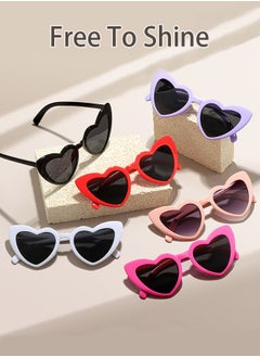 Laravel 6 Packs Heart Shaped Glasses for Women Men Festival Party Rave Light Changing Heart Effect Diffraction Glasses Love Gift Valentines Day Valentines Gift  - Image 1