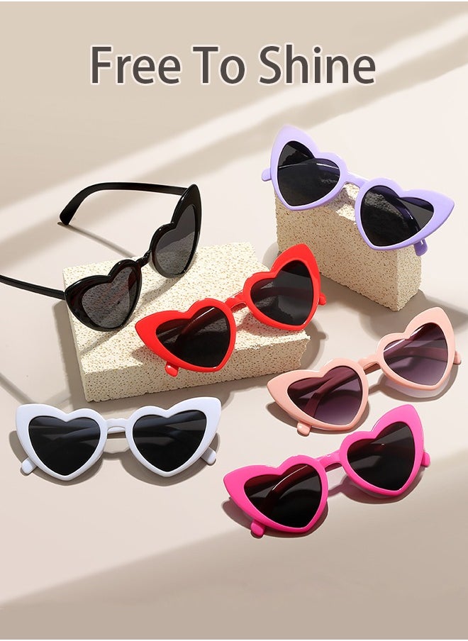 Laravel - 6 Packs Heart Shaped Glasses for Women Men Festival Party Rave Light Changing Heart Effect Diffraction Glasses Love Gift Valentines Day Valentines Gift - Image 1