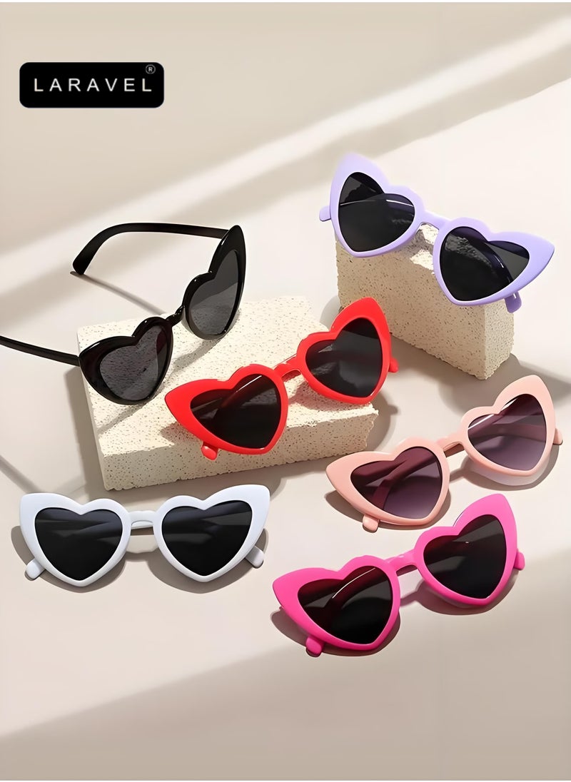 Laravel 6 Packs Heart Shaped Glasses for Women Men Festival Party Rave Light Changing Heart Effect Diffraction Glasses Love Gift Valentines Day Valentines Gift  - Image 1