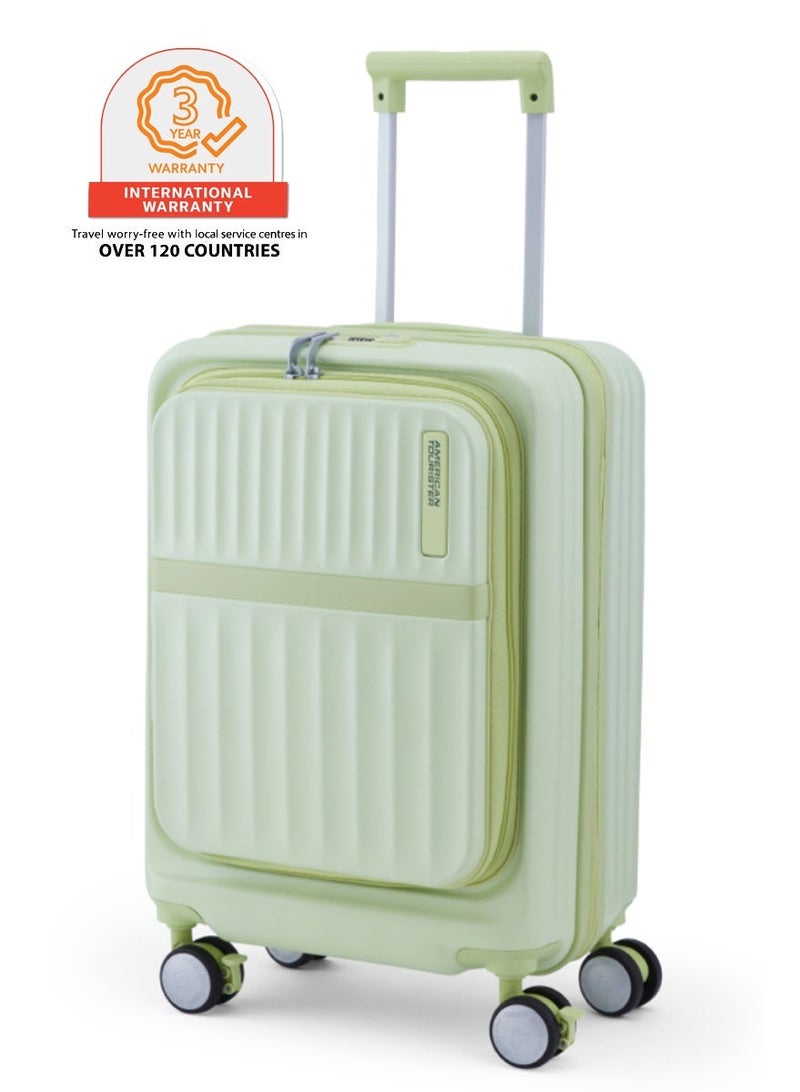 American Tourister Trento + Suitcase, Cabin Size 54 cm / 20 inch, 4 Spinner Wheels, Hard Top, Polycarbonate, Matcha|Lightweight|DuoSaf™ Security Zipper|2 In 1 Optimov™ Shock Absorbing Wheels|Book Opening|Expandable|TSA Lock - 3 Years International Warranty - Image 1