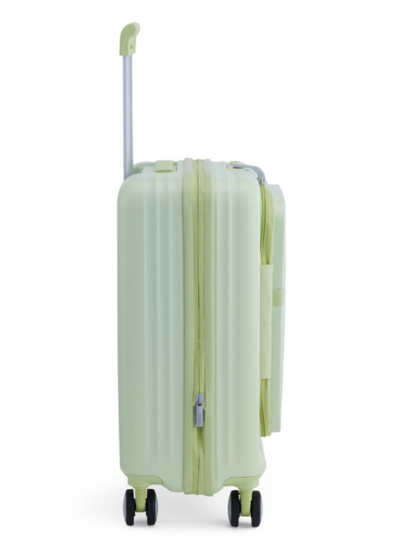 American Tourister Trento + Suitcase, Cabin Size 54 cm / 20 inch, 4 Spinner Wheels, Hard Top, Polycarbonate, Matcha|Lightweight|DuoSaf™ Security Zipper|2 In 1 Optimov™ Shock Absorbing Wheels|Book Opening|Expandable|TSA Lock - 3 Years International Warranty - Image 3