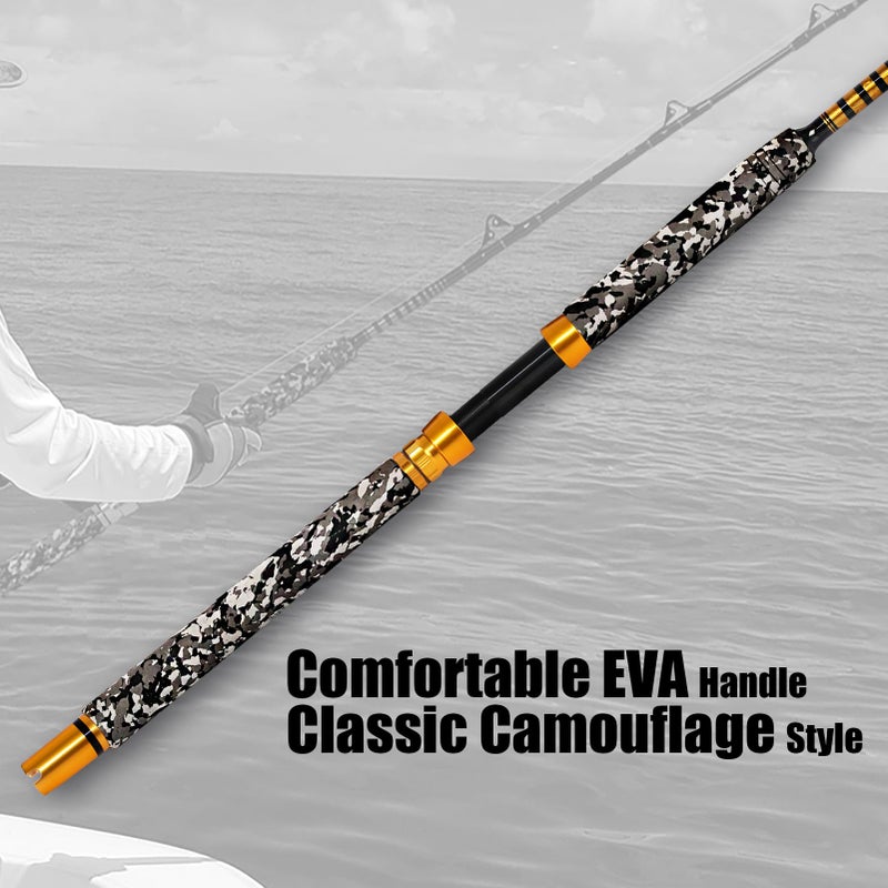 Fiblink 1-Piece Saltwater Offshore Trolling Rod 6-Feet Big Game Rod Conventional Boat Fishing Pole (80-120 lbs) - Image 3