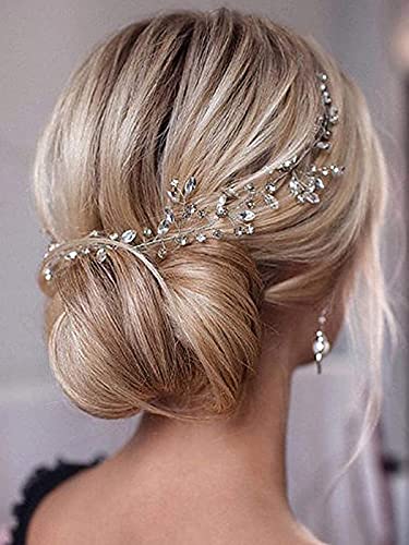 EARENT Wedding Hair Vines Bridal Hair Accessories for Women (Silver) - Image 1
