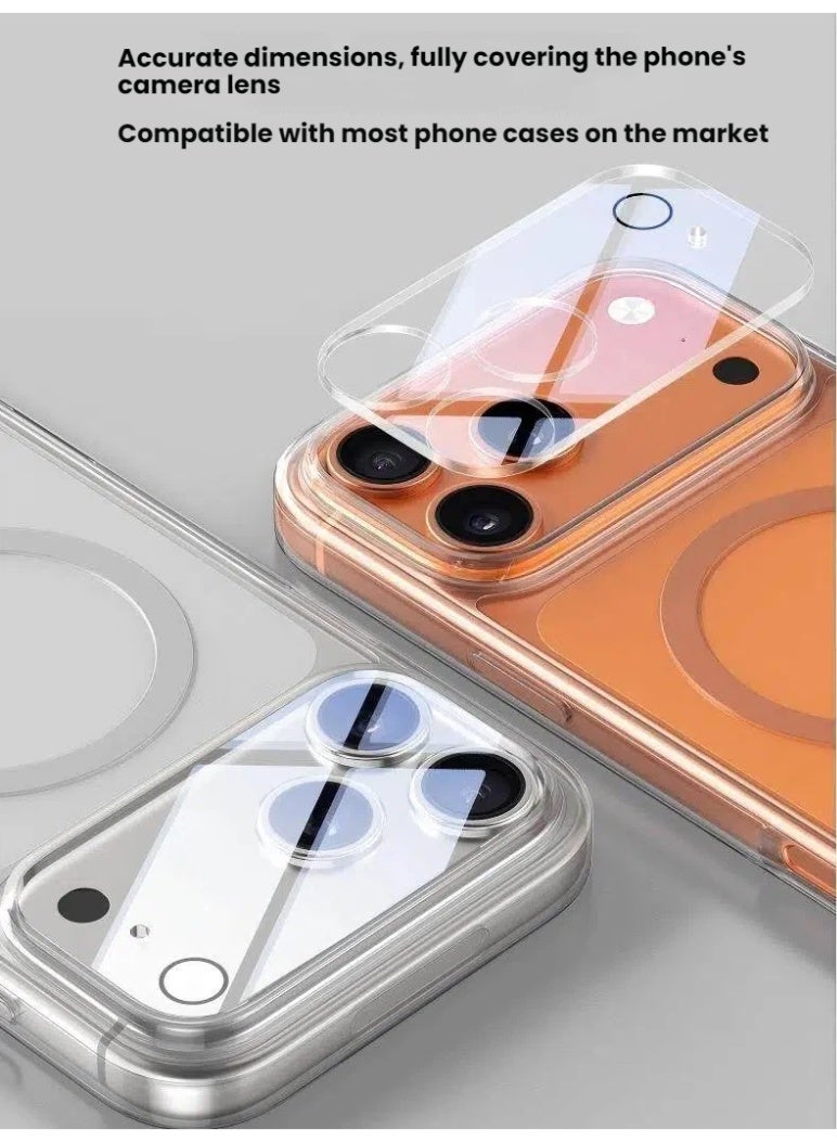 Camera Protector Sticker for iPhone 17 Pro, Transparent Camera Lens Protector Ultra HD Clear for iPhone 17 Pro, Anti-Scratch, Easy Installation, Compatible with Most Cases, Ultra-thin Tempered Glass, 1 Pack - Transparent - Image 3