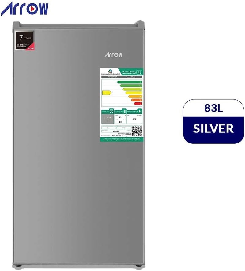 SINGLE DOOR DEFROST REFRIGERATOR, 83L, 2.9 Cubic Feet, Door material -Metal, SILVER, RO-130RDS - Image 2
