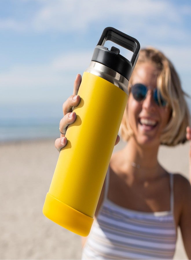 غطاء سيليكون لزجاجة مياه YETI Rambler سعة 36 أونصة من Diumepo، ملحقات حماية سفلية من السيليكون مانعة للانزلاق لزجاجة YETI Rambler سعة 36 أونصة، خالٍ من مادة BPA (أسود) - Image 5