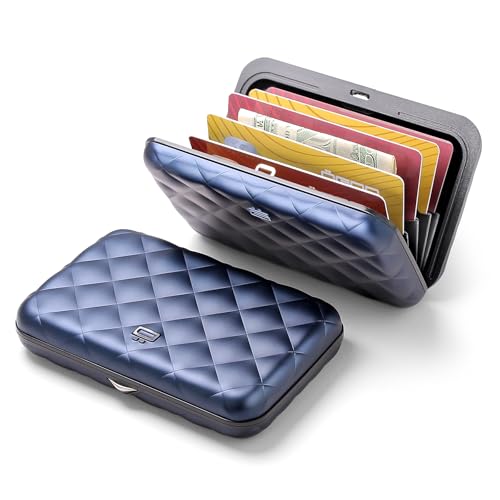 ÖGON -DESIGNS- Card holder for women, Rigid aluminum with quilted effect, RFID protection against fraud and demagnetization, Compact wallet, Lady Case HELSINKI model - Image 2