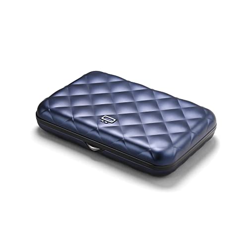 ÖGON -DESIGNS- Card holder for women, Rigid aluminum with quilted effect, RFID protection against fraud and demagnetization, Compact wallet, Lady Case HELSINKI model - Image 1