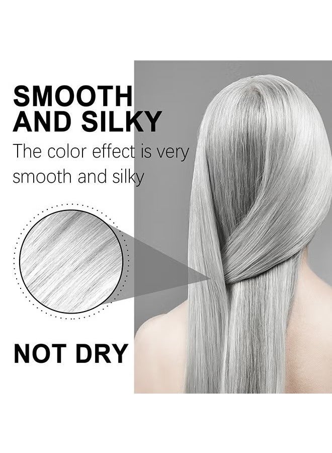 EELHOE Dye Hair Grey Colorï¼ŒKOAHDE Silver Gray Natural Hair Dye Cream,Hair Dye Light Gray Silver Color Cream,Gray Silver Color Cream,Grey Permanent Hair Dye,Silver Gray Natural Hair Color Cream,Silver Hair Dye,100ML - Image 4