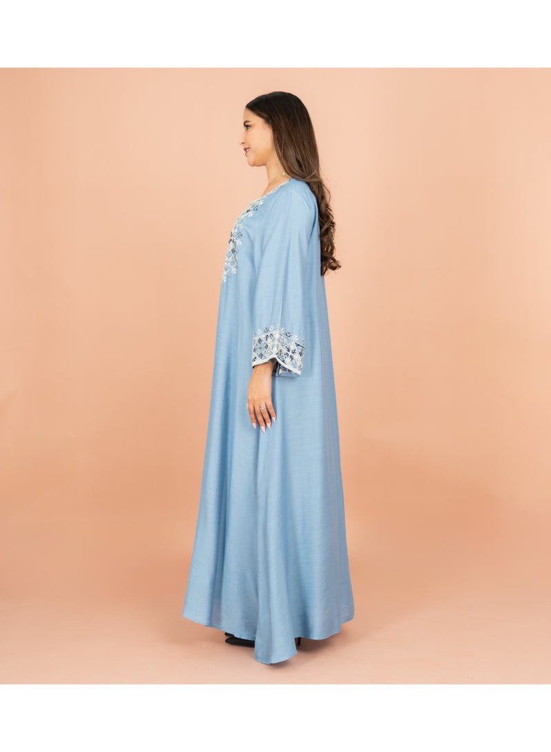 IKKXA Straight Cut Classic Embroidery Patterns Jalabiya - Image 3