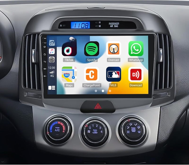 SSR 9 inch android car screenf for hyundai elantra model 2007 to 2011 with applecarplay android auto reverse camera wifi maps youtube - Image 1