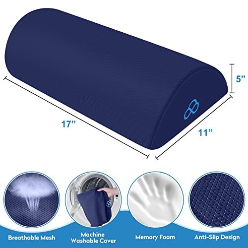 StepLively Foot Rest Ergonomic Pillow for Under Desk at Work, Anti-Fatigue Footrest Support Pillow for Fatigue & Pain Relief, Comfortable for Office Chair, Car Seat & Gaming Chair - Blue - Image 2