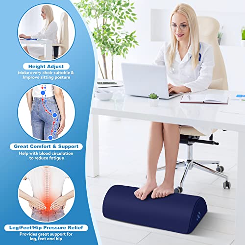 StepLively Foot Rest Ergonomic Pillow for Under Desk at Work, Anti-Fatigue Footrest Support Pillow for Fatigue & Pain Relief, Comfortable for Office Chair, Car Seat & Gaming Chair - Blue - Image 4