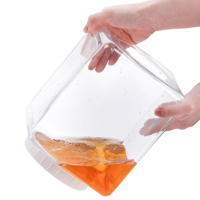 Elsjoy 2 Pack 1.3 Gallon Large Plastic Storage Jars with Lids, Clear Kitchen Storage Containers Square Plastic Food Jar for Dry Food, Candy, Snack - Image 5