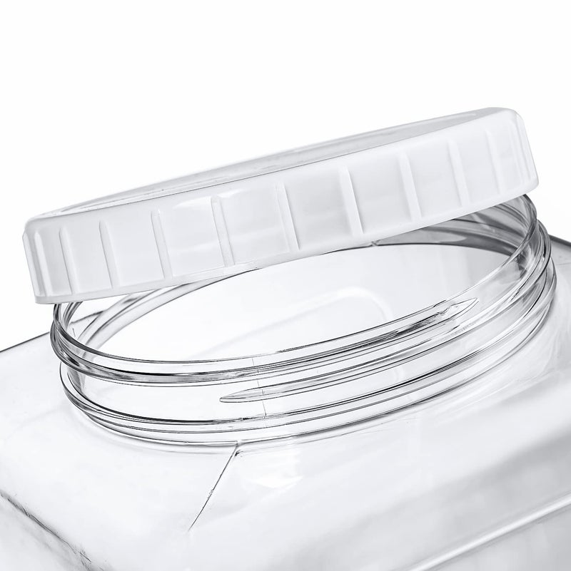Elsjoy 2 Pack 1.3 Gallon Large Plastic Storage Jars with Lids, Clear Kitchen Storage Containers Square Plastic Food Jar for Dry Food, Candy, Snack - Image 3
