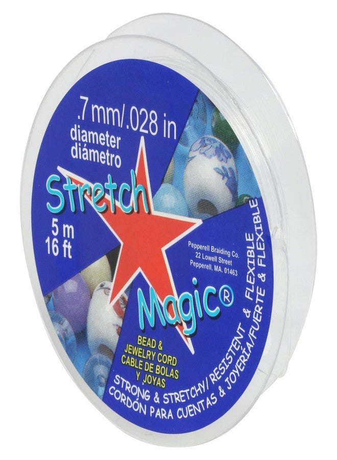ستريتش ماجيك خيط خرز مطاطي سحري قابل للتمدد - لون شفاف، قطر 0.7 مم، طول 5 أمتار (16.4 قدم) - سهل العقد، خيط قوي ومرن لصنع مجوهرات الخرز - Image 1