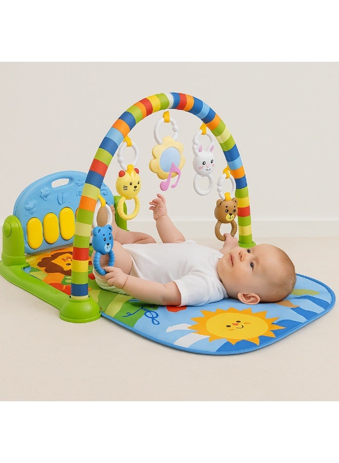 Baby Mat with Piano and Hanging Toys – Musical Activity Mat for Infants - Image 2