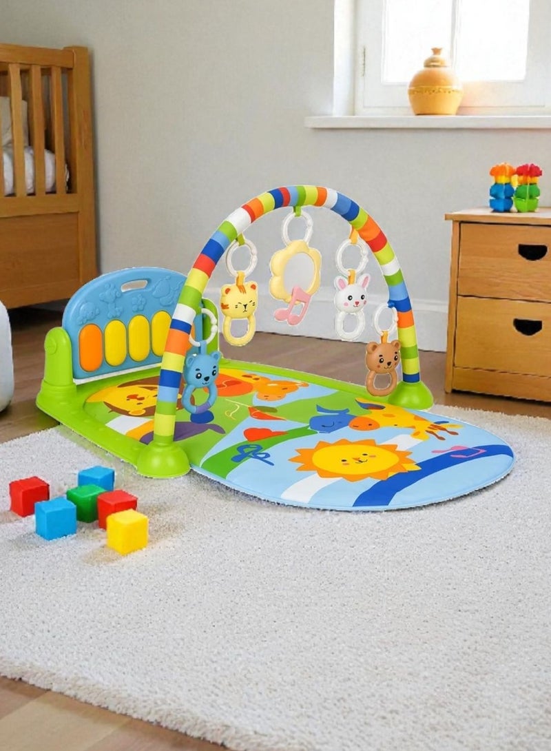 Baby Mat with Piano and Hanging Toys – Musical Activity Mat for Infants - Image 1