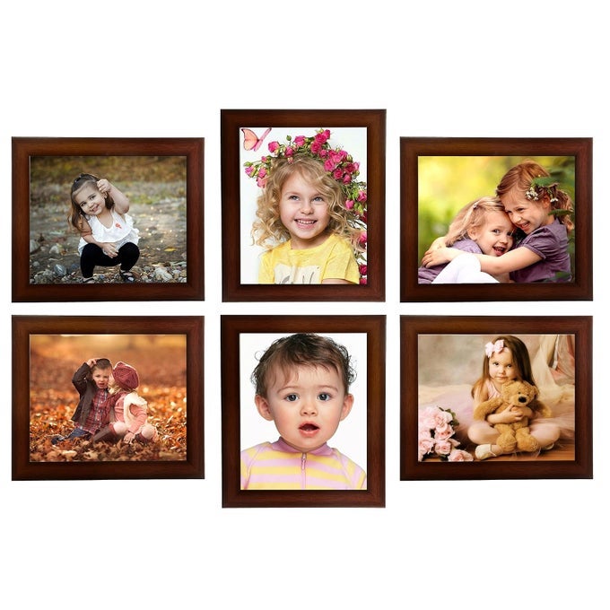 CLASSIC SET OF 6 INDIVIDUAL PHOTO FRAMES 68X10 INCH A61B BROWN