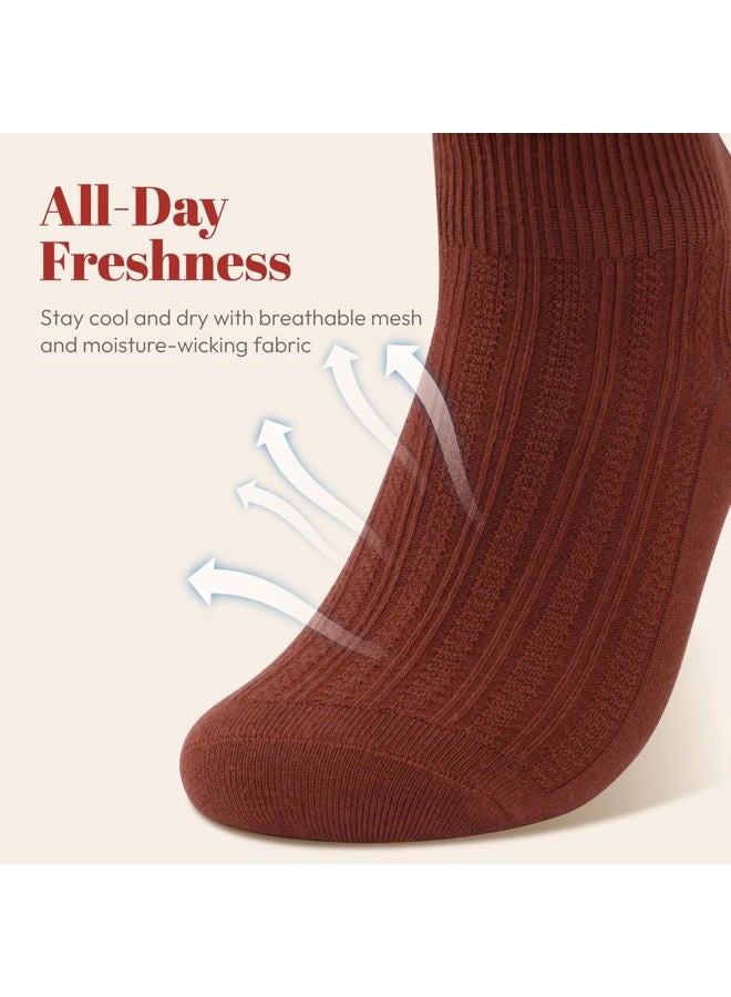 wernies Ruffle Socks Womens 6 Pairs，Cute Ankle Lettuce Edge Frilly Crew Socks, 1black+2white+1gray+2khaki（6 Pairs）, 9-12 - Image 4