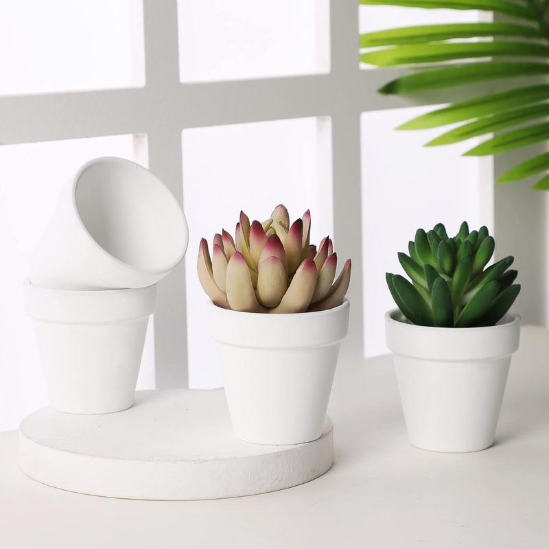Yishang 2 inch White Small Terracotta Pots with Drainage HolesMini Clay Ceramic Pottery PlanterCactus Flower Nursery Terra Cotta Potsfor IndoorOutdoor Succulent PlantsCrafts36 Pack - Image 3