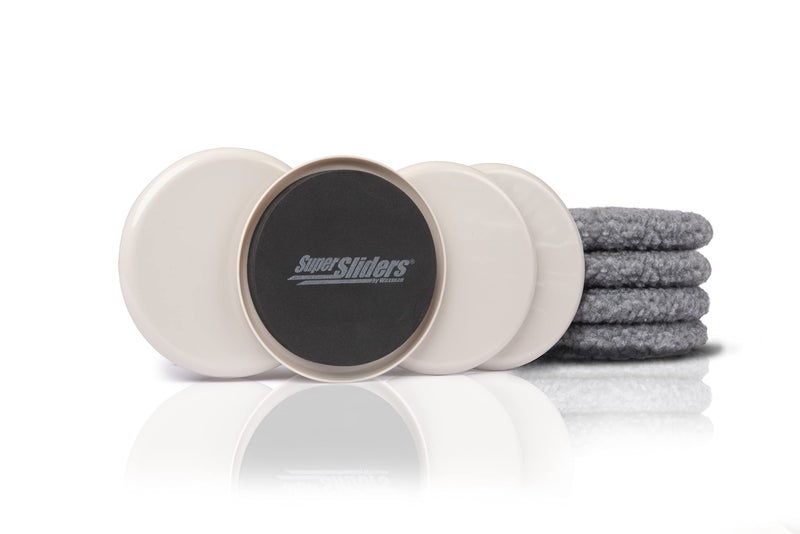 Supersliders 4703995N MultiSurface 2in1 Reusable Furniture Carpet Sliders with Hardwood Socks Protect Slide on Any Surface 5 Linen 4 Pack