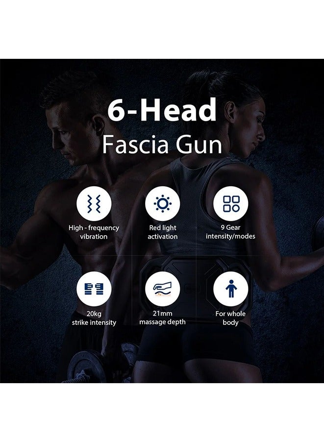Wireless Six Heads Fascia Gun Deep Tissue Body Massager High Frequency Vibration for Waist Shoulder Back Leg Relaxation - Image 5
