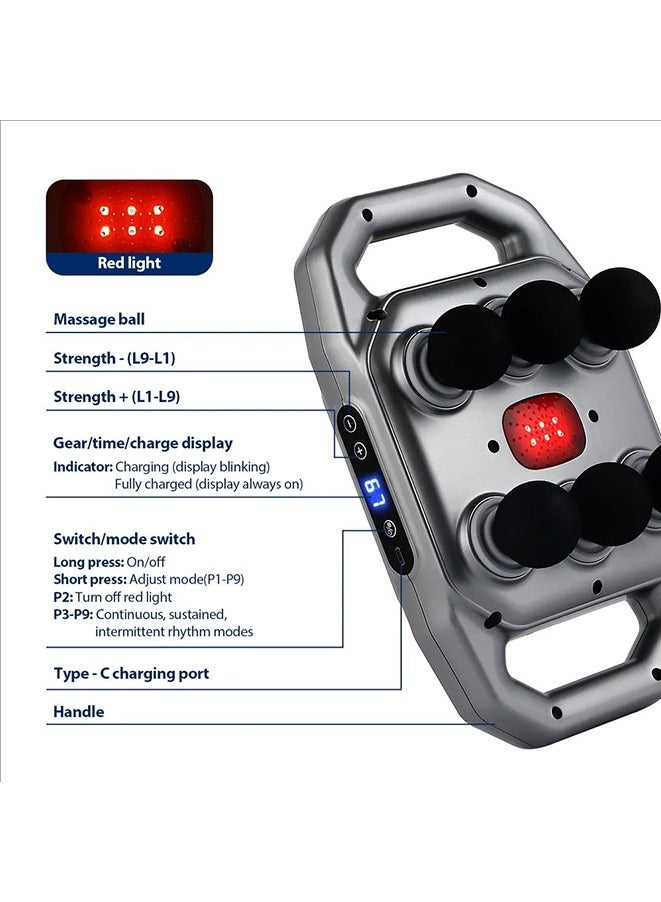 Wireless Six Heads Fascia Gun Deep Tissue Body Massager High Frequency Vibration for Waist Shoulder Back Leg Relaxation - Image 4